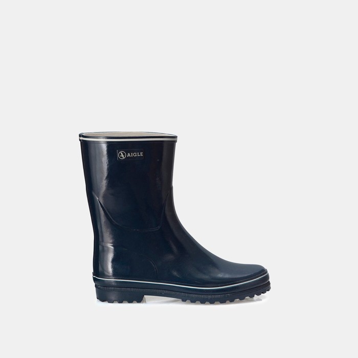 Aigle The Classic And Feminine Patent Ankle Rain Boots Women Navy ZA-71802